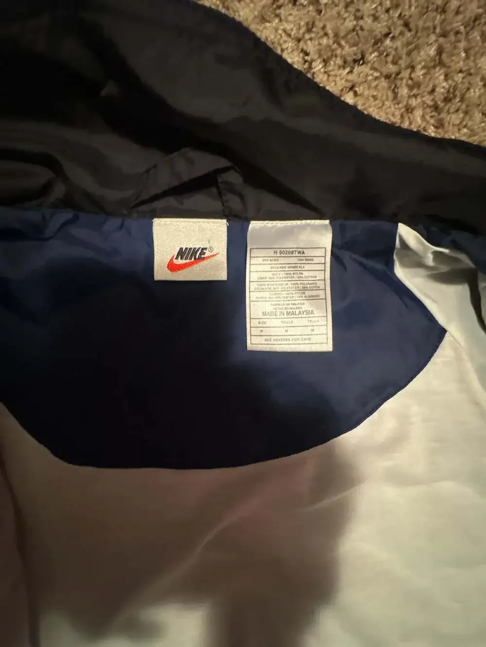 Vintage 90s Nike Full Zip Windbreaker Jacket Blue Red Black Big Swoosh